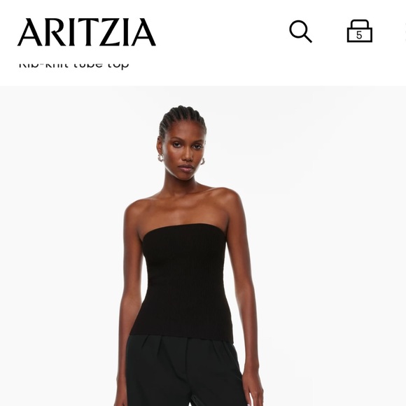 Babaton Sculpt Knit Tube Top - XS BLACK - Picture 2 of 6